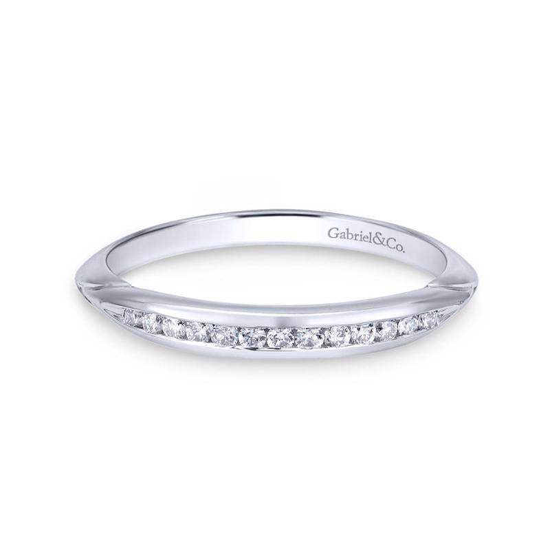 Gabriel & Co. 14k White Gold Contemporary Diamond Wedding Band