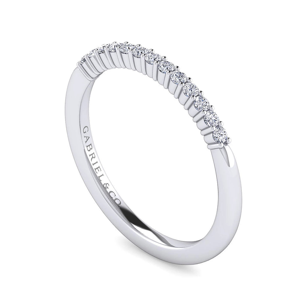 Gabriel & Co. 14k White Gold Contemporary Diamond Wedding Band