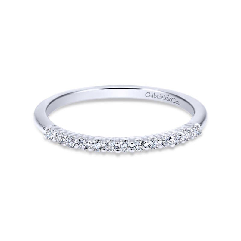 Gabriel & Co. 14k White Gold Contemporary Diamond Wedding Band