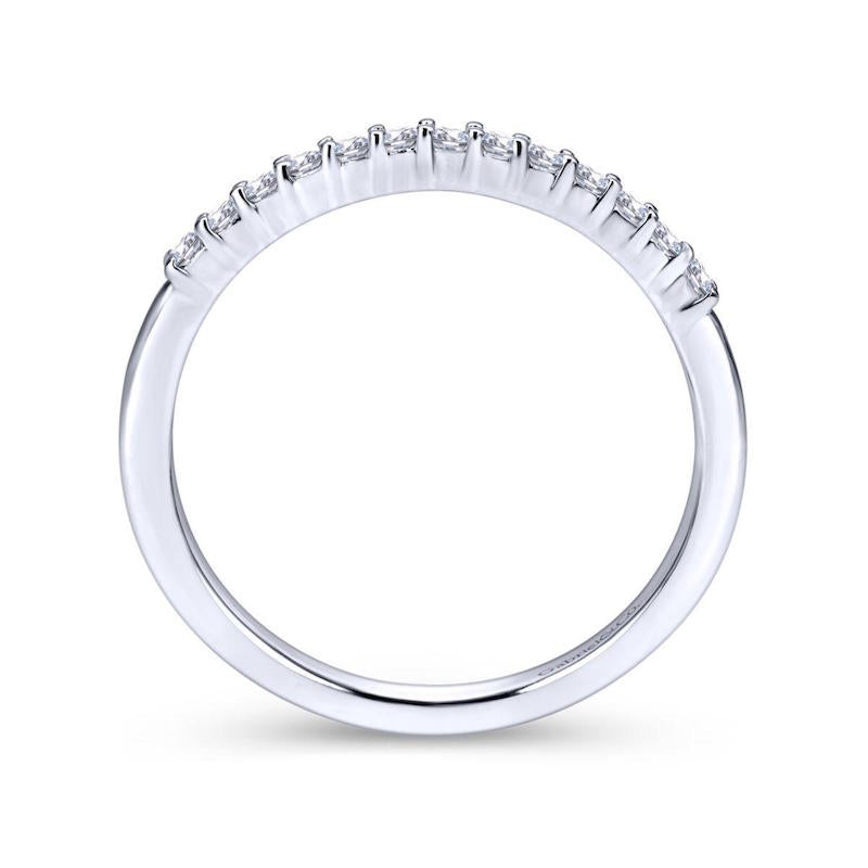 Gabriel & Co. 14k White Gold Contemporary Diamond Wedding Band