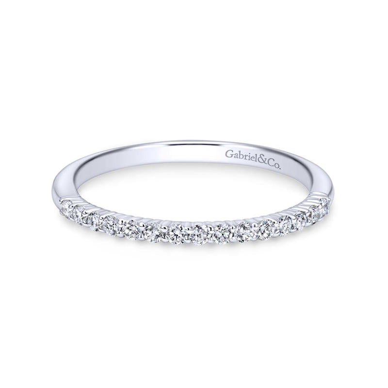 Gabriel & Co. 14k White Gold Contemporary Diamond Wedding Band