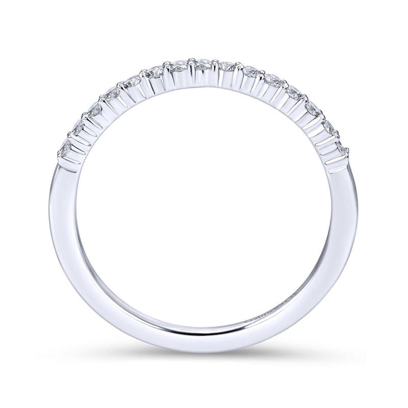 Gabriel & Co. 14k White Gold Contemporary Diamond Wedding Band