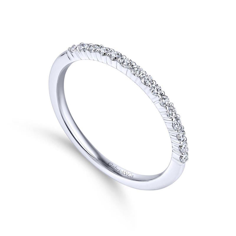 Gabriel & Co. 14k White Gold Contemporary Diamond Wedding Band