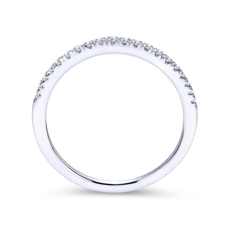 Gabriel & Co. 14k White Gold Contemporary Curved Wedding Band