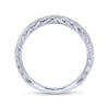 Gabriel & Co. 14k White Gold Victorian Curved Wedding Band