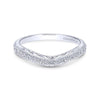 Gabriel & Co. 14k White Gold Victorian Curved Wedding Band