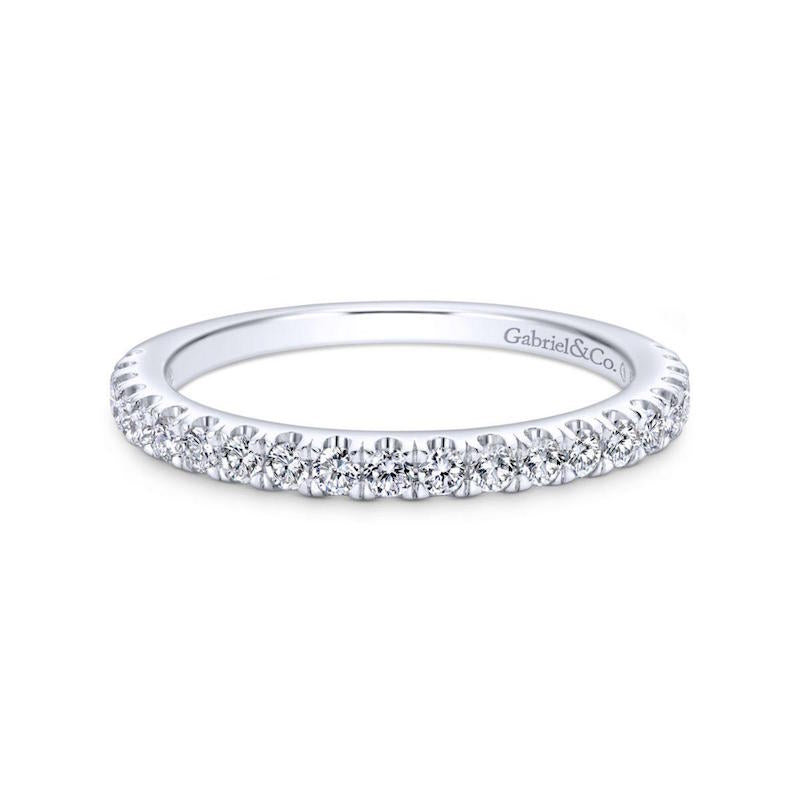 Gabriel & Co. 14k White Gold Contemporary Anniversary Wedding Band