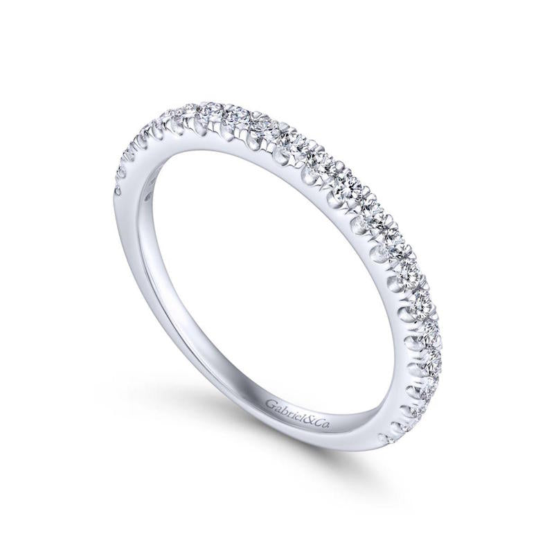 Gabriel & Co. 14k White Gold Contemporary Anniversary Wedding Band