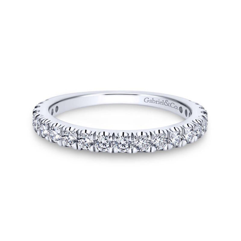 Gabriel & Co. 14k White Gold Contemporary Anniversary Wedding Band