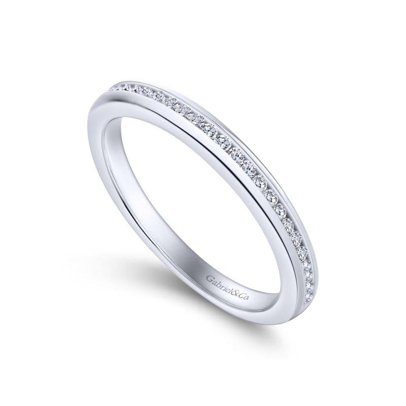 Gabriel & Co. 14k White Gold Contemporary Anniversary Wedding Band