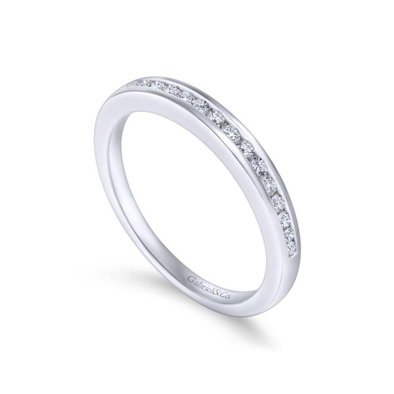 Gabriel & Co. 14k White Gold Contemporary Anniversary Wedding Band