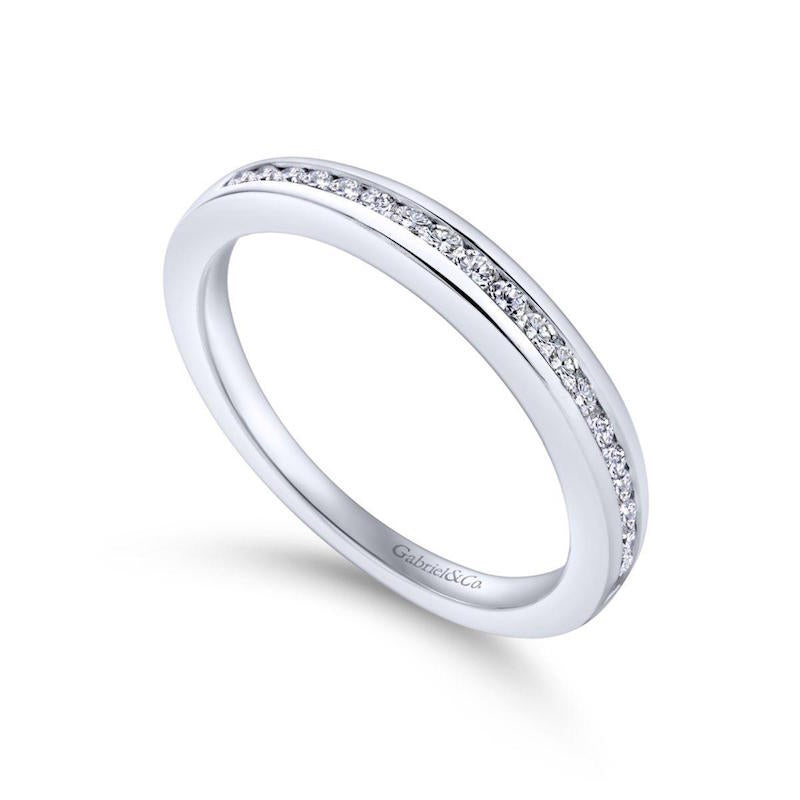 Gabriel & Co. 14k White Gold Contemporary Anniversary Wedding Band