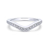 Gabriel & Co. 14k White Gold Victorian Curved Wedding Band