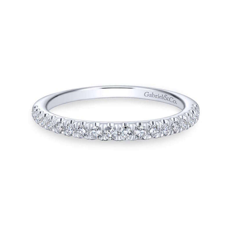 Gabriel & Co. 14k White Gold Contemporary Anniversary Wedding Band