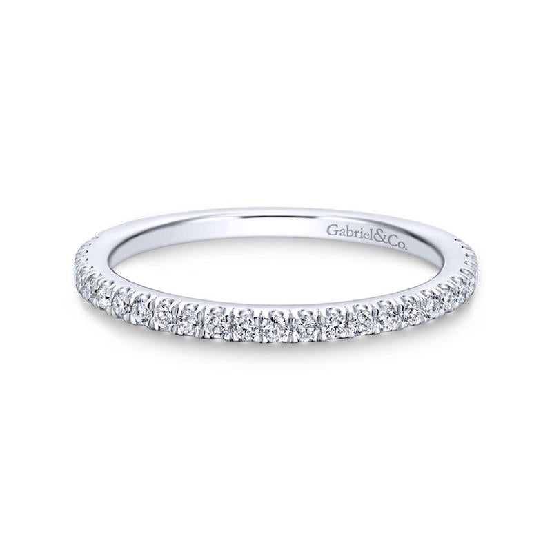 Gabriel & Co. 14k White Gold Contemporary Anniversary Wedding Band