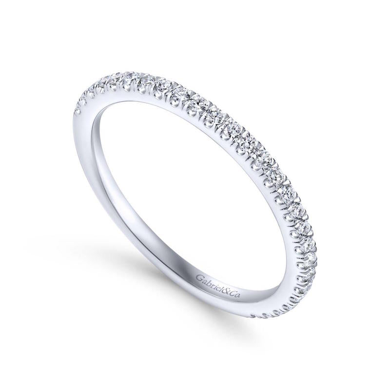 Gabriel & Co. 14k White Gold Contemporary Anniversary Wedding Band