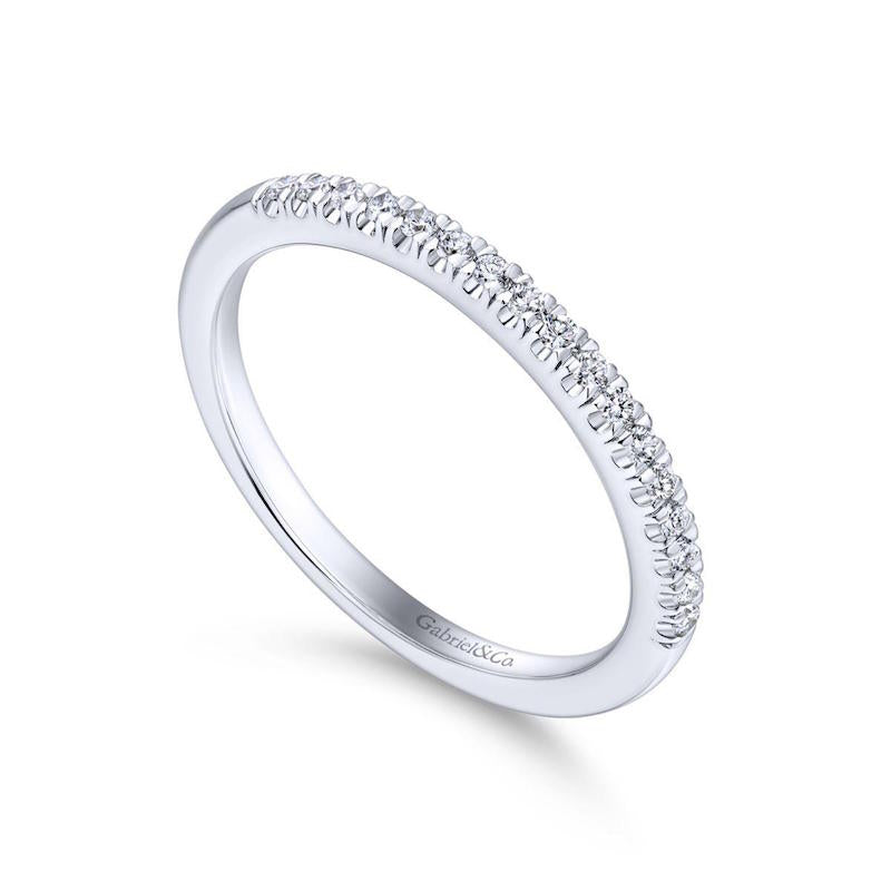 Gabriel & Co. 14k White Gold Contemporary Anniversary Wedding Band