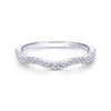 Gabriel & Co. 14k White Gold Contemporary Curved Wedding Band