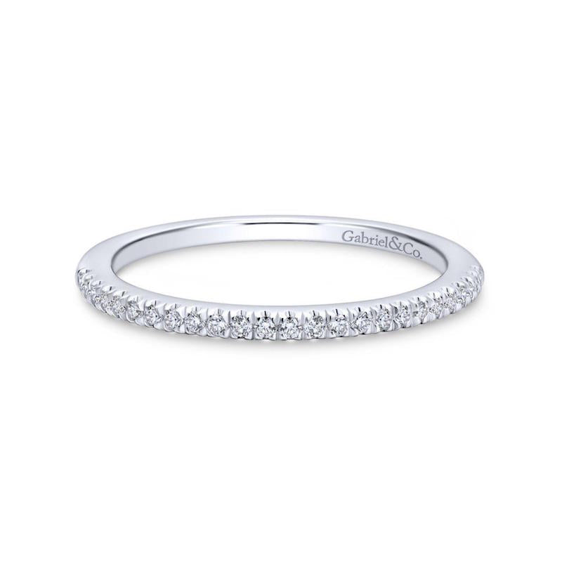 Gabriel & Co. 14k White Gold Contemporary Anniversary Wedding Band