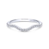 Gabriel & Co. 14k White Gold Contemporary Curved Wedding Band