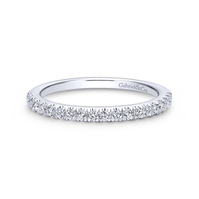 Gabriel & Co. 14k White Gold Contemporary Anniversary Wedding Band