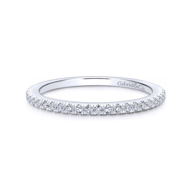 Gabriel & Co. 14k White Gold Contemporary Anniversary Wedding Band