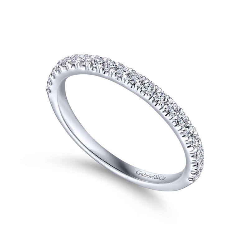 Gabriel & Co. 14k White Gold Contemporary Anniversary Wedding Band