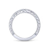 Gabriel & Co. 14k White Gold Victorian Diamond Wedding Band