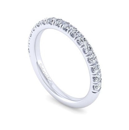 Gabriel & Co. 14k White Gold Contemporary Diamond Wedding Band