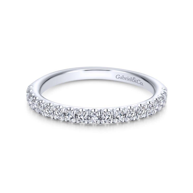 Gabriel & Co. 14k White Gold Contemporary Anniversary Wedding Band