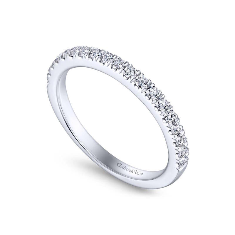 Gabriel & Co. 14k White Gold Contemporary Anniversary Wedding Band