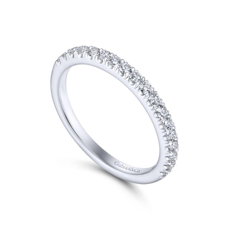 Gabriel & Co. 14k White Gold Contemporary Anniversary Wedding Band