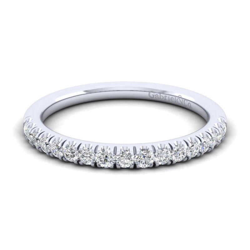 Gabriel & Co. 14k White Gold Contemporary Anniversary Wedding Band