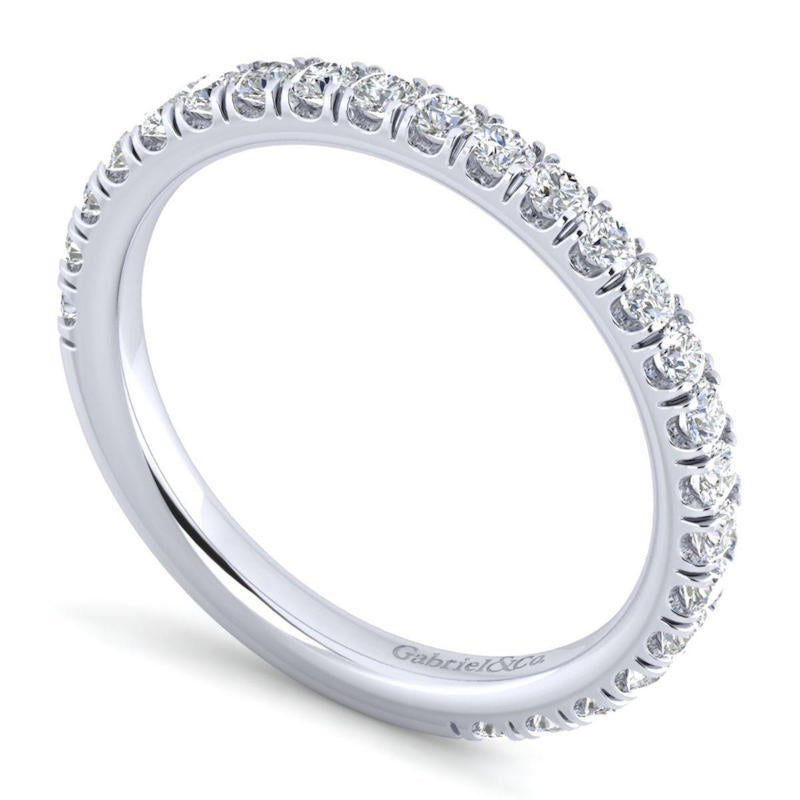 Gabriel & Co. 14k White Gold Contemporary Anniversary Wedding Band