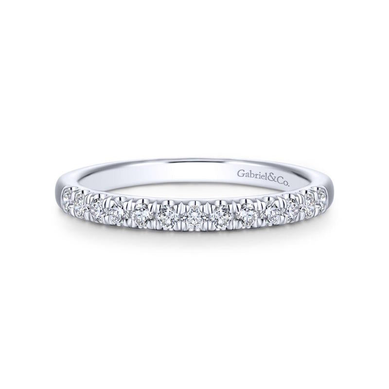 Gabriel & Co. 14k White Gold Contemporary Diamond Wedding Band