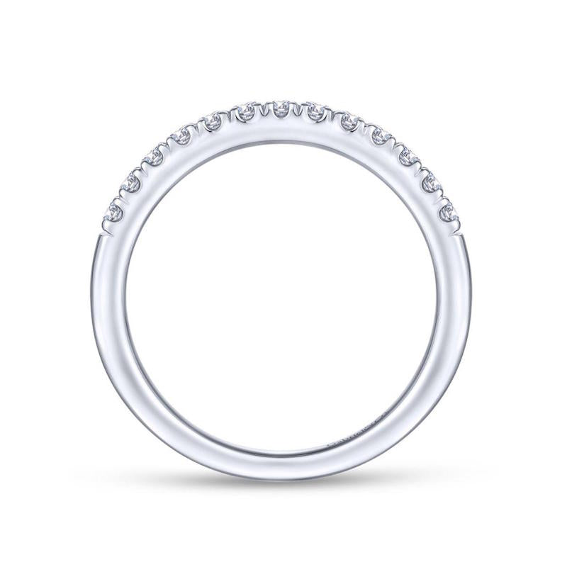 Gabriel & Co. 14k White Gold Contemporary Diamond Wedding Band