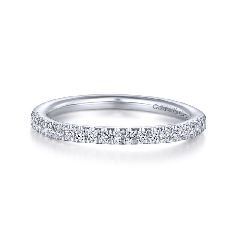 Gabriel & Co. 14k White Gold Contemporary Anniversary Wedding Band