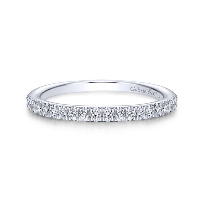 Gabriel & Co. 14k White Gold Contemporary Anniversary Wedding Band