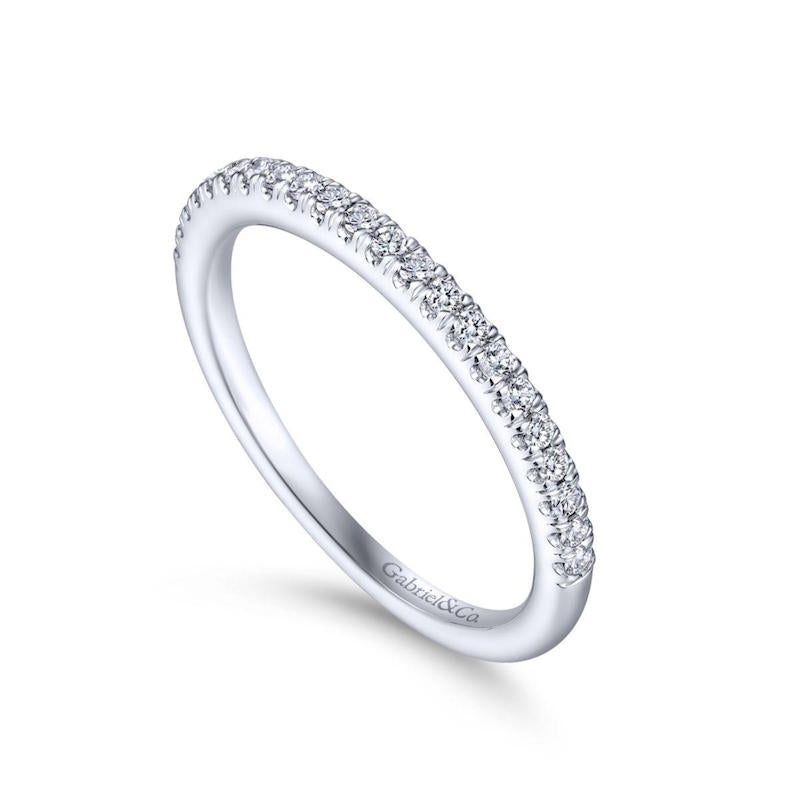 Gabriel & Co. 14k White Gold Contemporary Anniversary Wedding Band