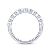 Gabriel & Co. 14k White Gold Victorian Diamond Wedding Band