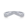 Gabriel & Co. 14k White Gold Victorian Curved Wedding Band