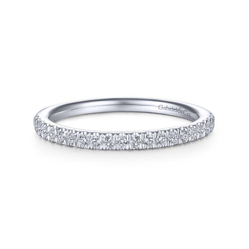 Gabriel & Co. 14k White Gold Contemporary Anniversary Wedding Band