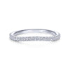 Gabriel & Co. 14k White Gold Contemporary Curved Wedding Band