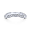 Gabriel & Co. 14k White Gold Victorian Curved Wedding Band