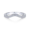 Gabriel & Co. 14k White Gold Victorian Curved Wedding Band