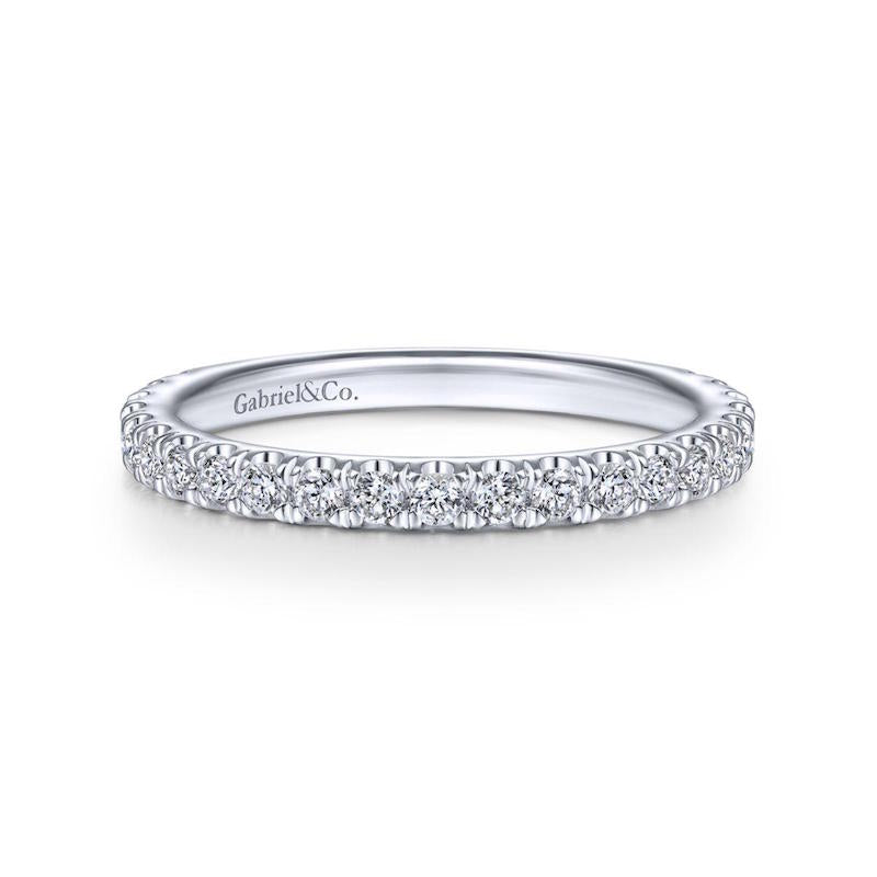 Gabriel & Co. 14k White Gold Contemporary Anniversary Wedding Band