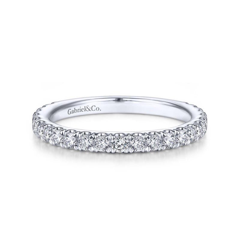 Gabriel & Co. 14k White Gold Contemporary Anniversary Wedding Band