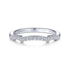 Gabriel & Co. 14k White Gold Victorian Curved Wedding Band