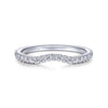 Gabriel & Co. 14k White Gold Contemporary Curved Wedding Band