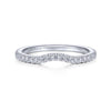 Gabriel & Co. 14k White Gold Contemporary Curved Wedding Band